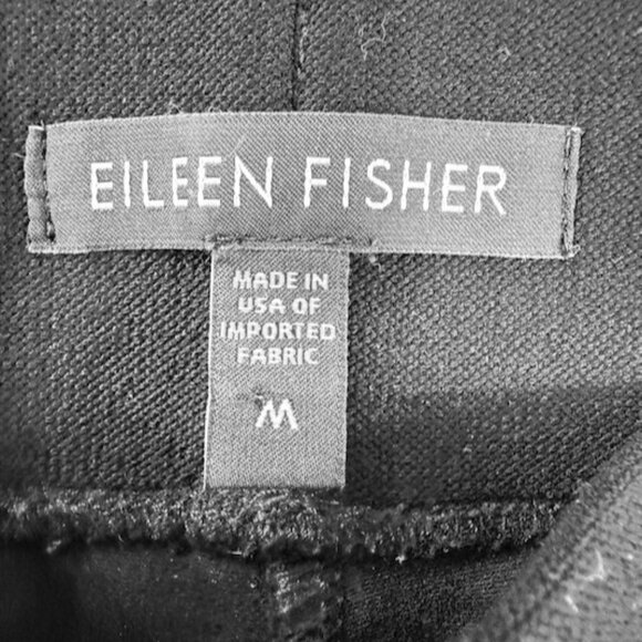 Eileen Fisher Black Crepe, Viscose blend, wide leg cropped pants, Women's M - Picture 2 of 5